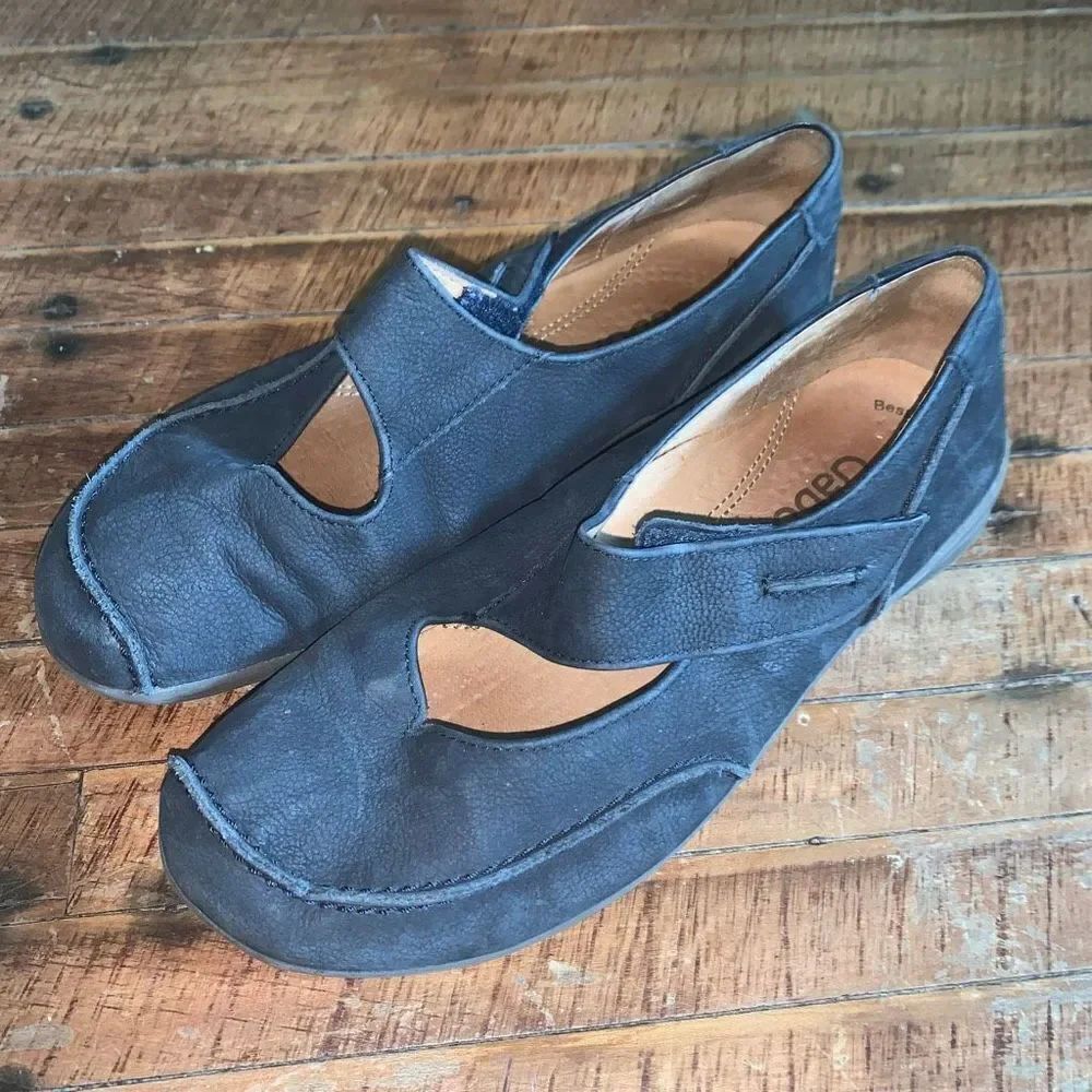 Gabor Hovercraft leather lagenlook stitched size 5 Mary Jane shoes